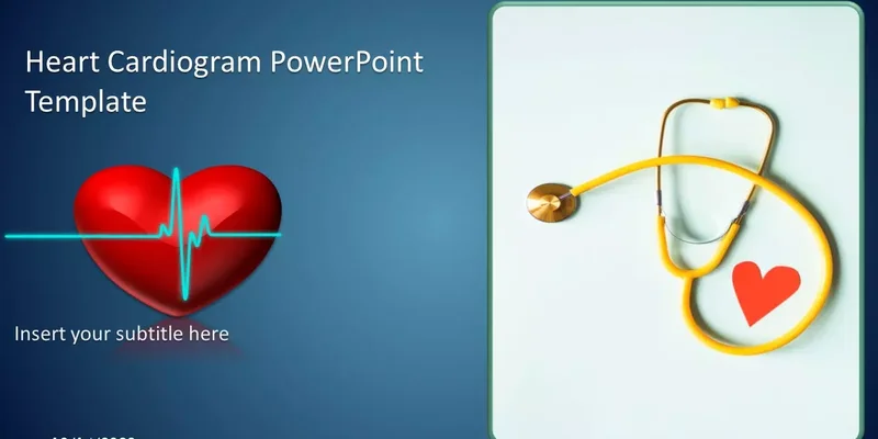 Hjärt cardiogram Google Presentationsmall för nedladdning