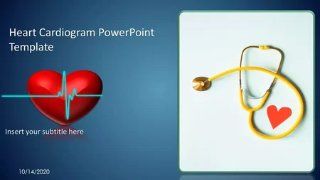 Heart Cardiogram Google Slides template for download