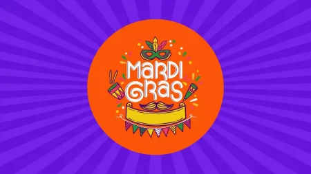 Mardi Gras Google Slides skabelon for download