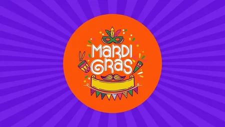 Mardi Gras Google Slides template for download