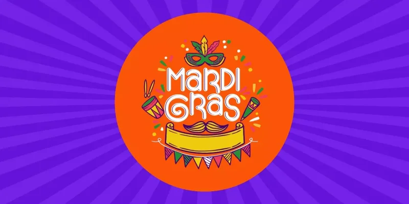 Mardi Gras Google Slides template for download