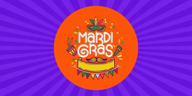 Mardi Gras İndirmeye hazır Google Slaytlar şablonu