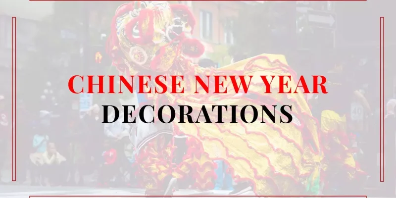 kinesisk nytår dekorationer Google Slides skabelon for download