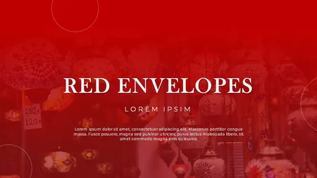 Kırmızı Zarflar İndirmeye hazır Google Slaytlar şablonu