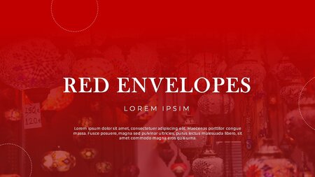 Røde konvolutter Google Slides skabelon for download