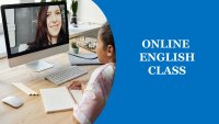 Online English Class Google Slides template for download