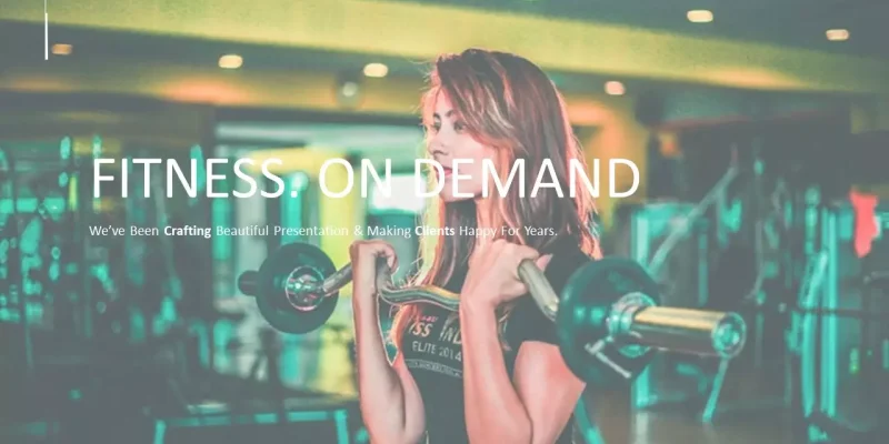 Fitness på efterspørgsel Google Slides skabelon for download