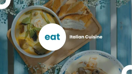 Mangez de la nourriture italienne Modèle Google Slides à télécharger