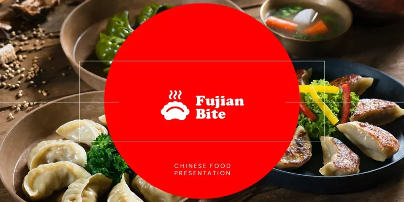Fujian Bites Google Slides template for download