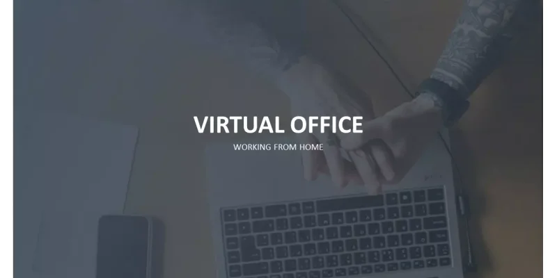 Virtuelt kontor Google Slides skabelon for download