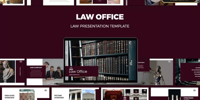 kantoorruimte van de advocaat Google Presentaties-sjabloon om te downloaden