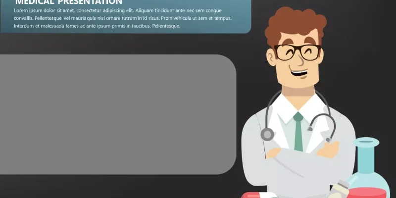 Tecknad jobb som läkare Google Presentationsmall för nedladdning