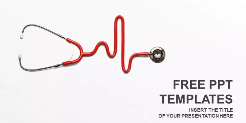 Rött stetoskop Google Presentationsmall för nedladdning