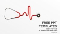 Rött stetoskop Google Presentationsmall för nedladdning