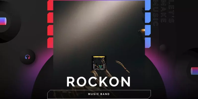 Rock On Music Band Google Slides template for download