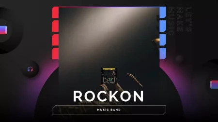 Rockemusikkband Google Presentasjoner tema til nedlastning
