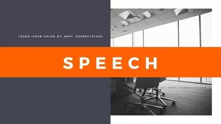 Discours orange propre Modèle Google Slides à télécharger