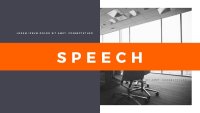 Schone oranje spraak Google Presentaties-sjabloon om te downloaden