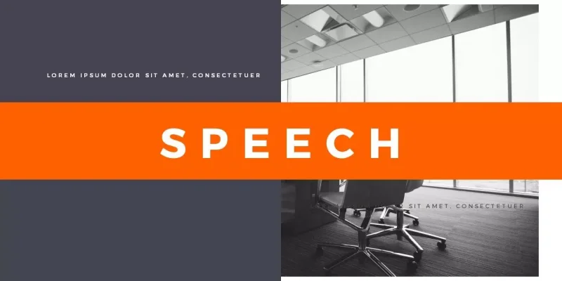 Clean Orange Speech Google Slides template for download