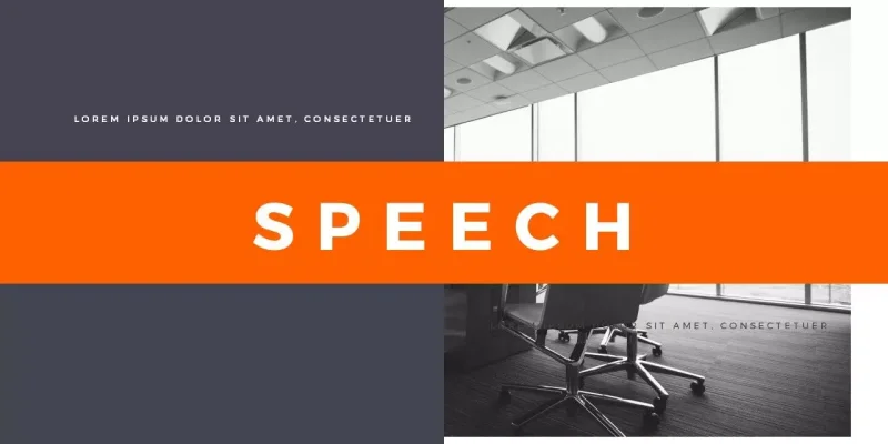 Discurso naranja limpio Plantilla de Presentaciones de Google para descargar