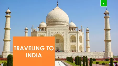 Rejser til Indien præsentationstema Rejser til Indien Google Slides skabelon for download