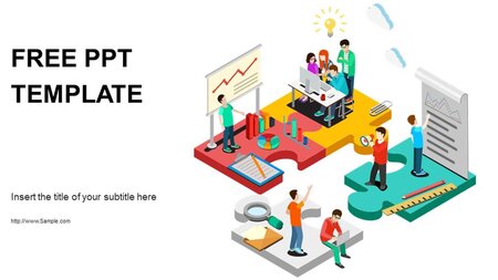 Team Puzzle Infografiken Google Präsentationen-Vorlage zum Herunterladen